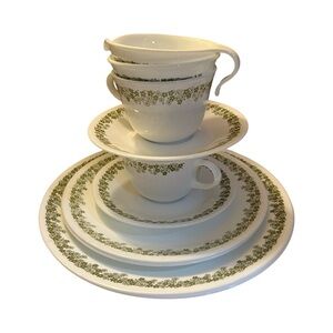 VTG Corning Glass Livingware Spring Blossom Dinnerware Set - 12 Piece